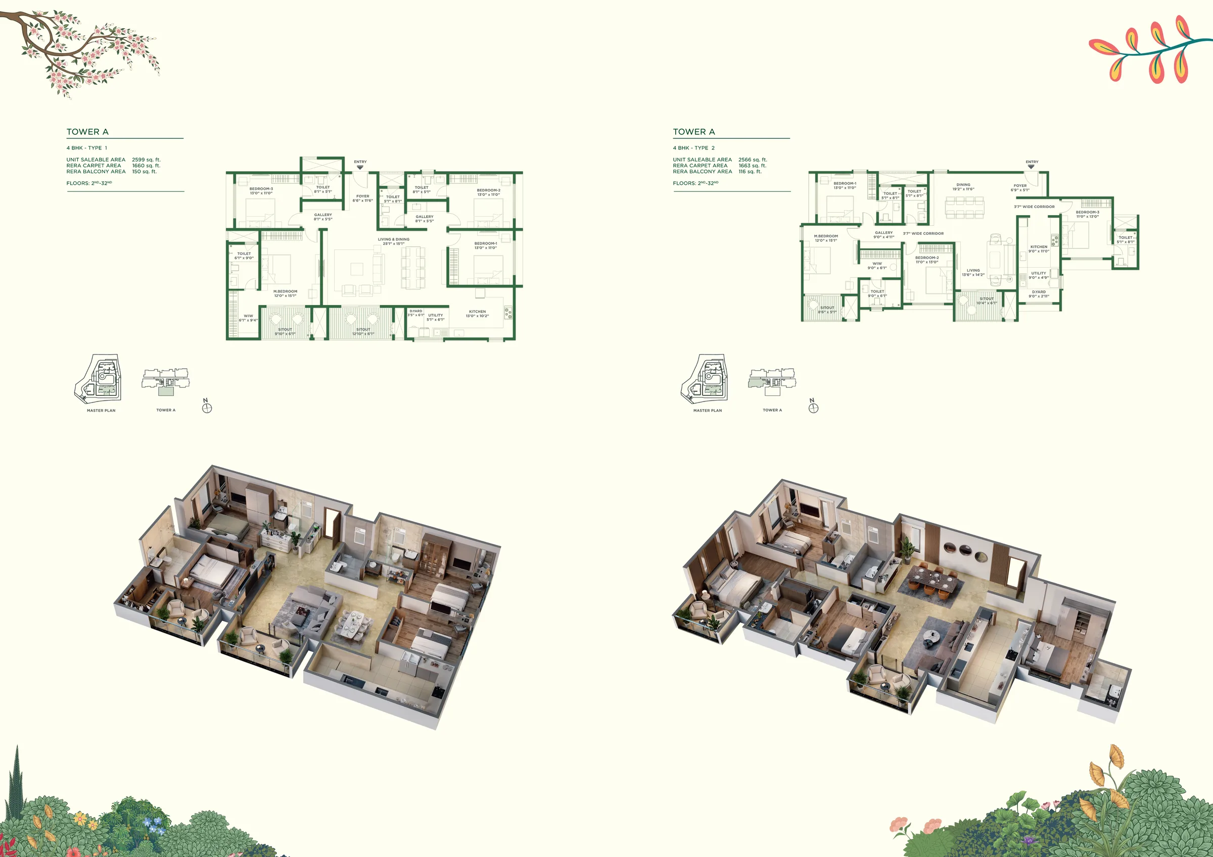 Vaishnavi AT-One Krishna Brindavan 4 BHK Floor Plan